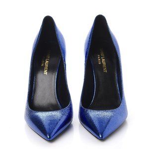 SAINT LAURENT METALLIC CRACKED GOATSKIN ANJA 105 PUMPS 37 (US 7)